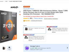 Ryzen 7 5800X3D vytrestal překupníky, za $349 je dostupný skladem i s vodníkem