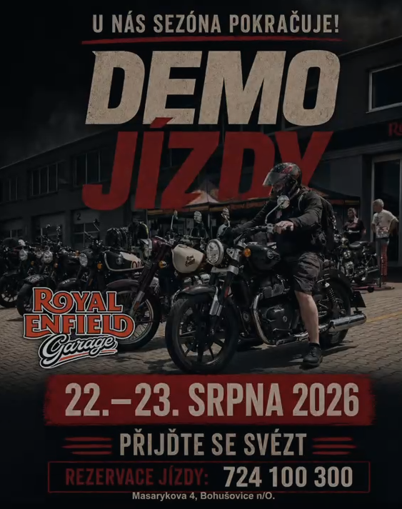 Tip na víkend: Royal Enfield zve na demo jízdy. Z Prahy je to necelá hodina